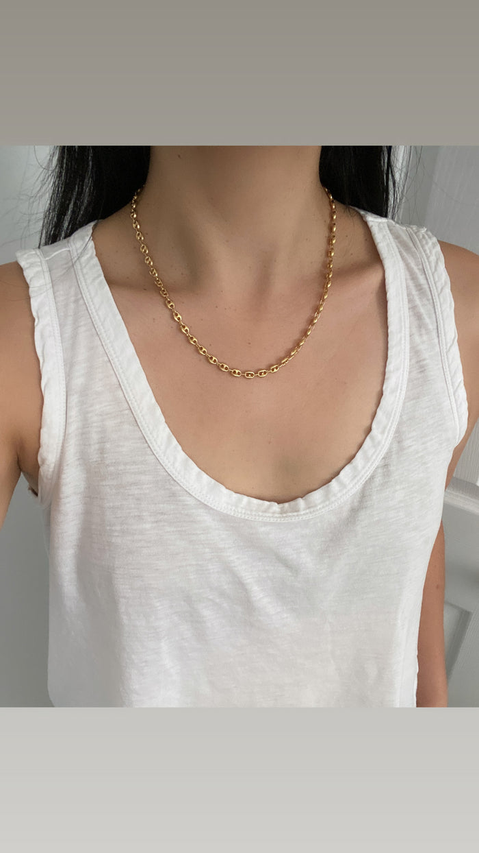 Puffy Anchor 14K Gold Chain, 20” Long