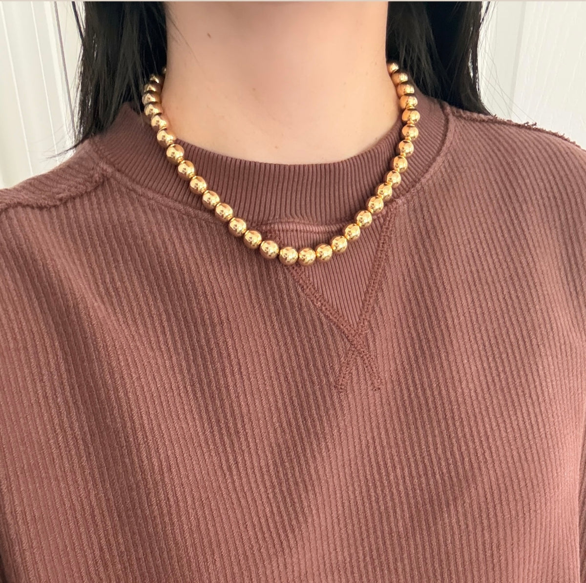 Vintage 14K Gold Ball Chain, 17.75” Long