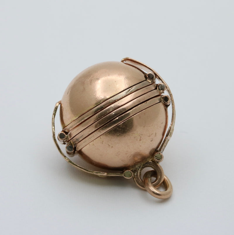 Victorian 14K Gold Orb Locket Charm, 23.8 Grams