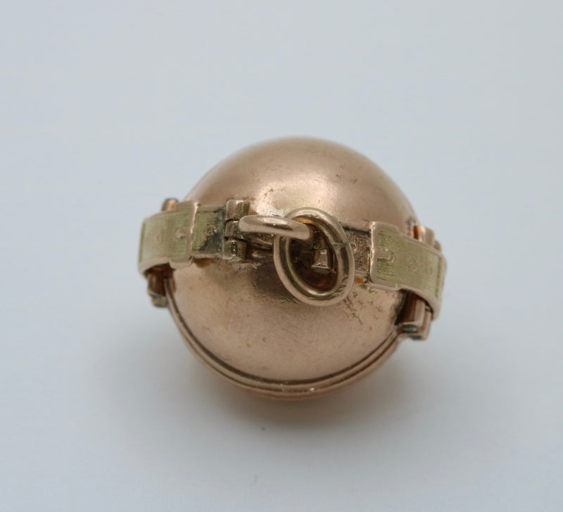 Victorian 14K Gold Orb Locket Charm, 23.8 Grams