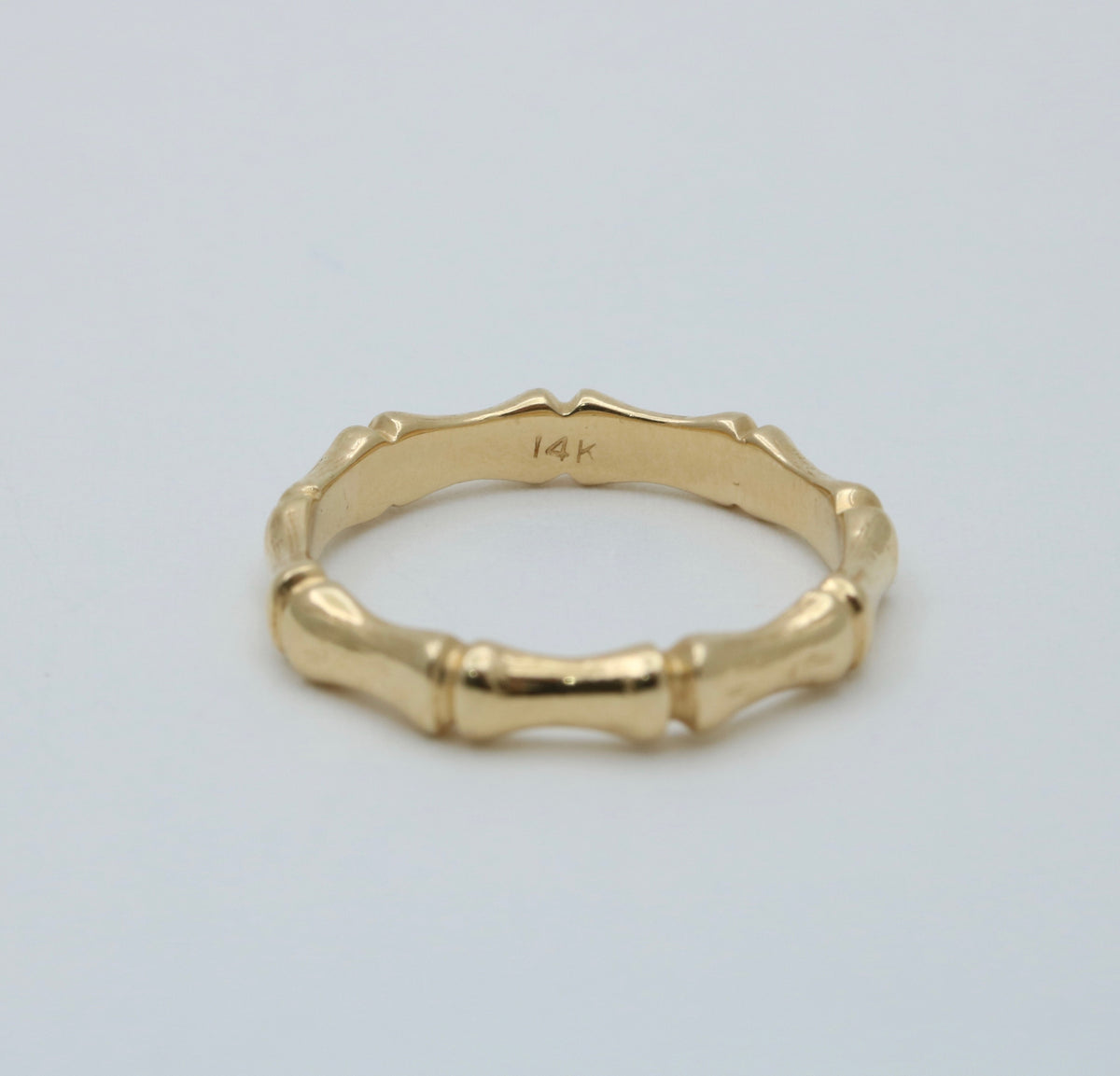 Vintage 14K Gold Bamboo Band, Size 6