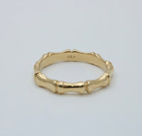 Vintage 14K Gold Bamboo Band, Size 6