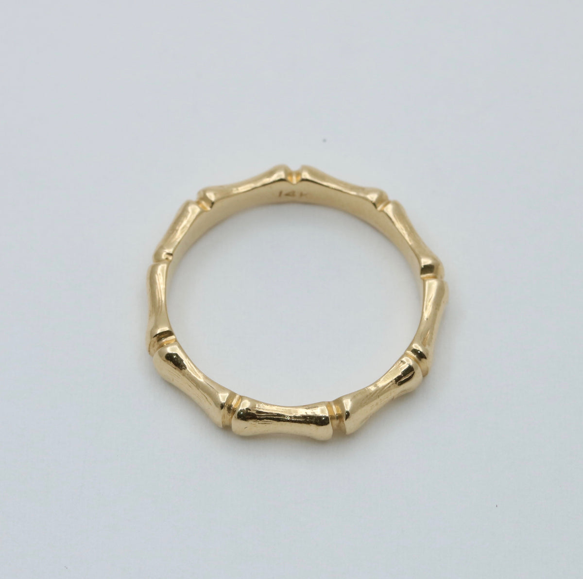 Vintage 14K Gold Bamboo Band, Size 6