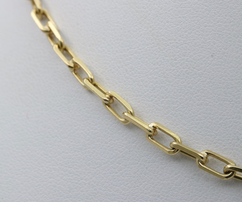 Vintage 18K Gold Biker Link Chain, 21” Long