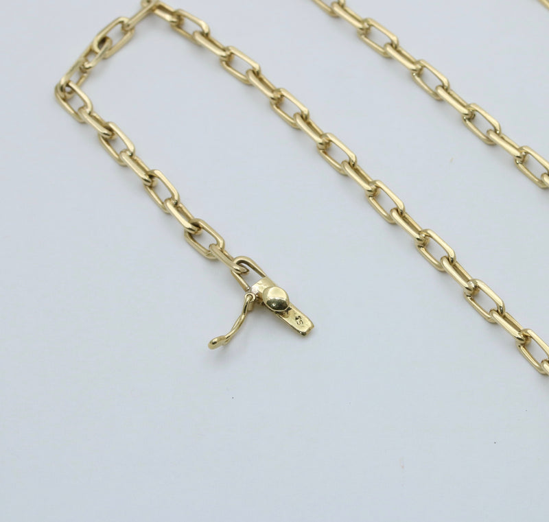 Vintage 18K Gold Biker Link Chain, 21” Long