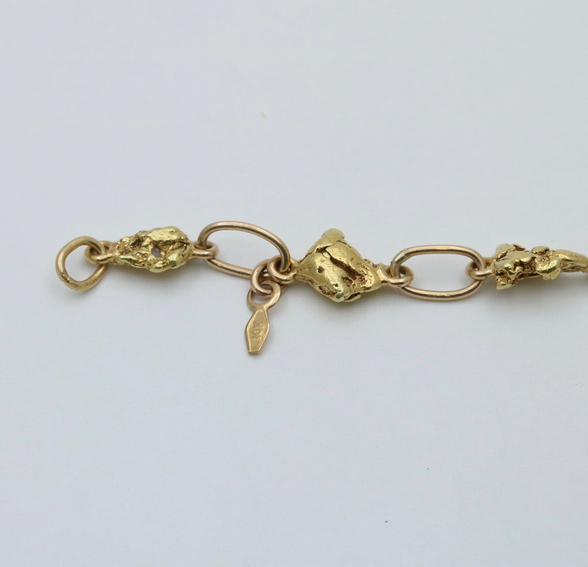 Vintage 22K-10K Gold Nugget Bracelet, 7.75” Long