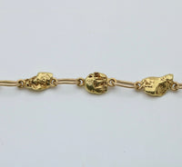 Vintage 22K-10K Gold Nugget Bracelet, 7.75” Long