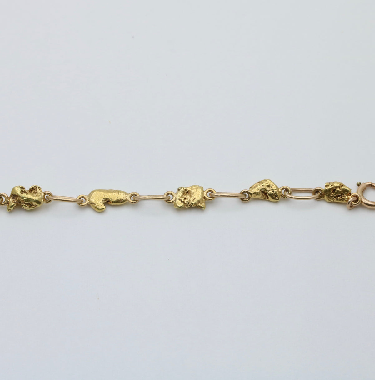 Vintage 22K-10K Gold Nugget Bracelet, 7.75” Long