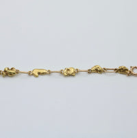 Vintage 22K-10K Gold Nugget Bracelet, 7.75” Long