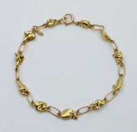 Vintage 22K-10K Gold Nugget Bracelet, 7.75” Long