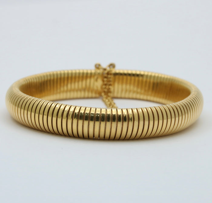 Vintage 14K Gold Tubogas Bracelet, 6.5” Long