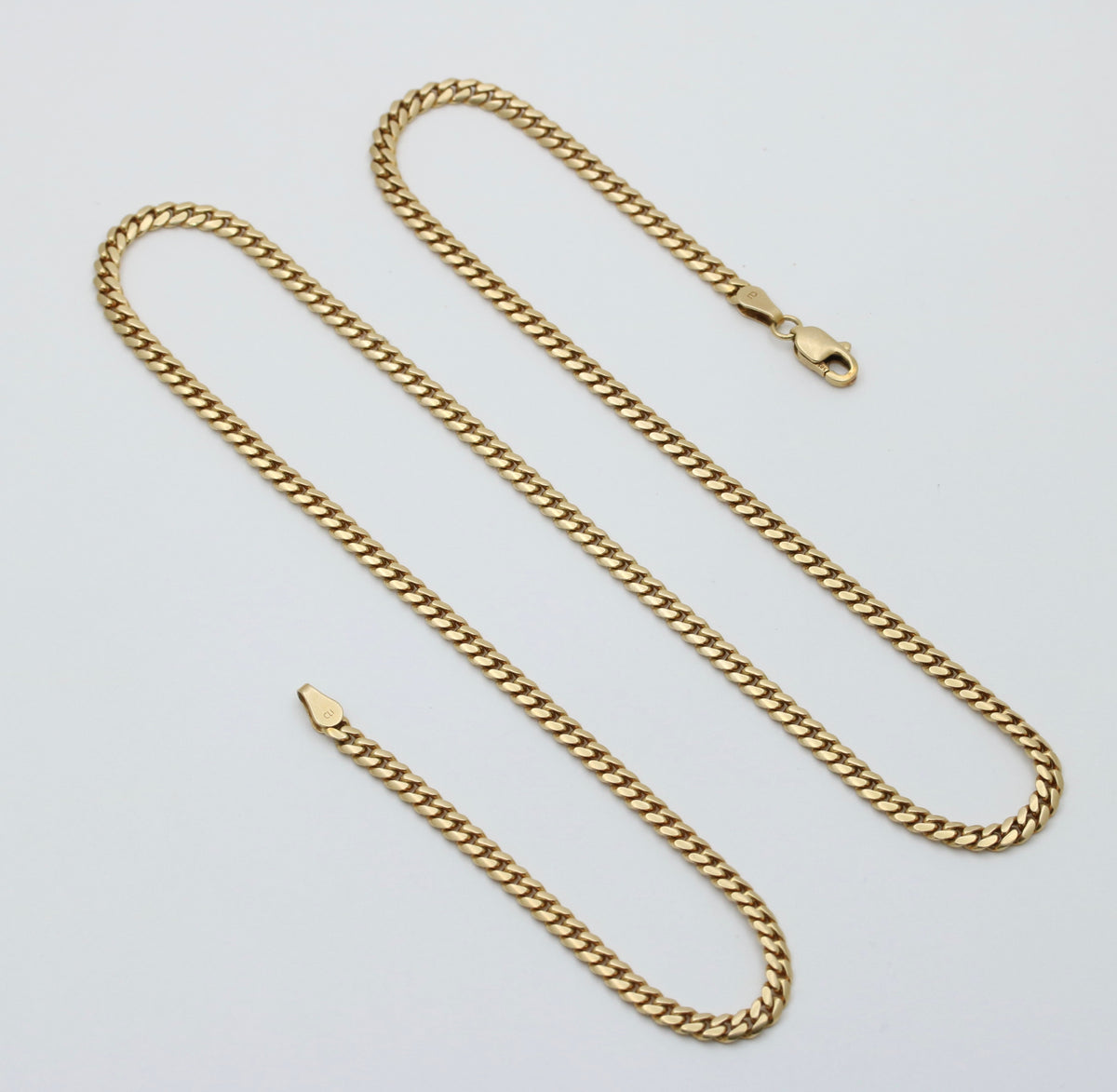 Vintage 14K Gold Curb Link Chain, 20.5” Long