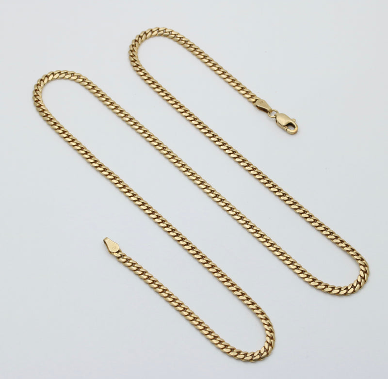 Vintage 14K Gold Curb Link Chain, 20.5” Long