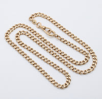 Art Deco 14K Gold Curb Link Chain, 23” Long