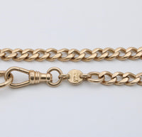 Art Deco 14K Gold Curb Link Chain, 23” Long