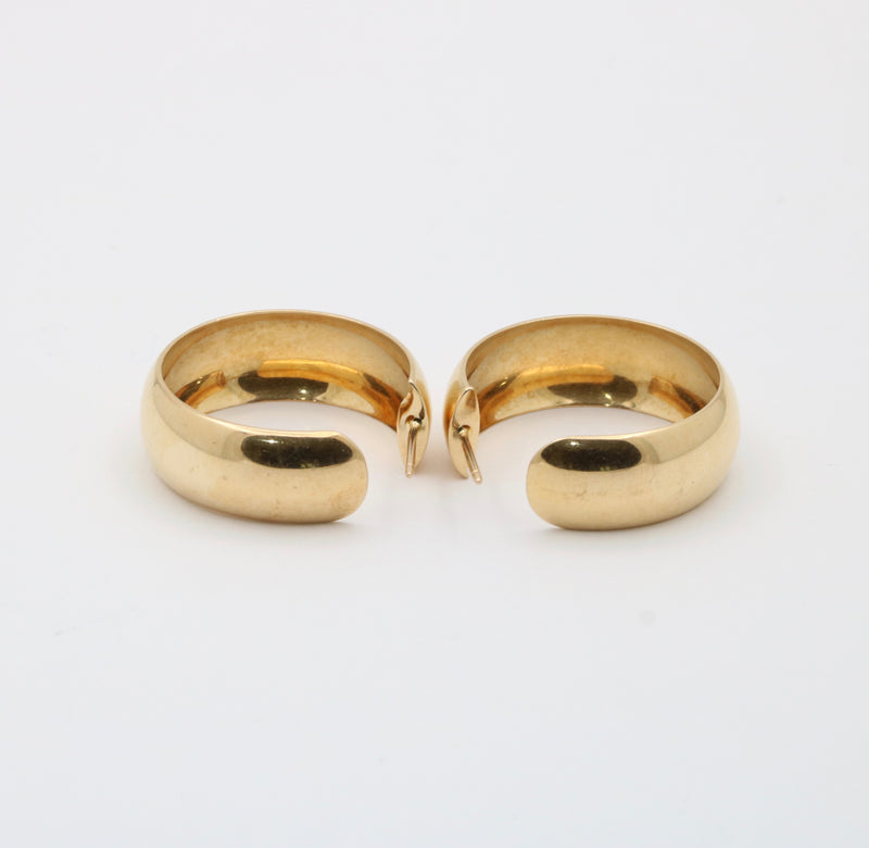 Wide 14K Gold Hoop Earrings