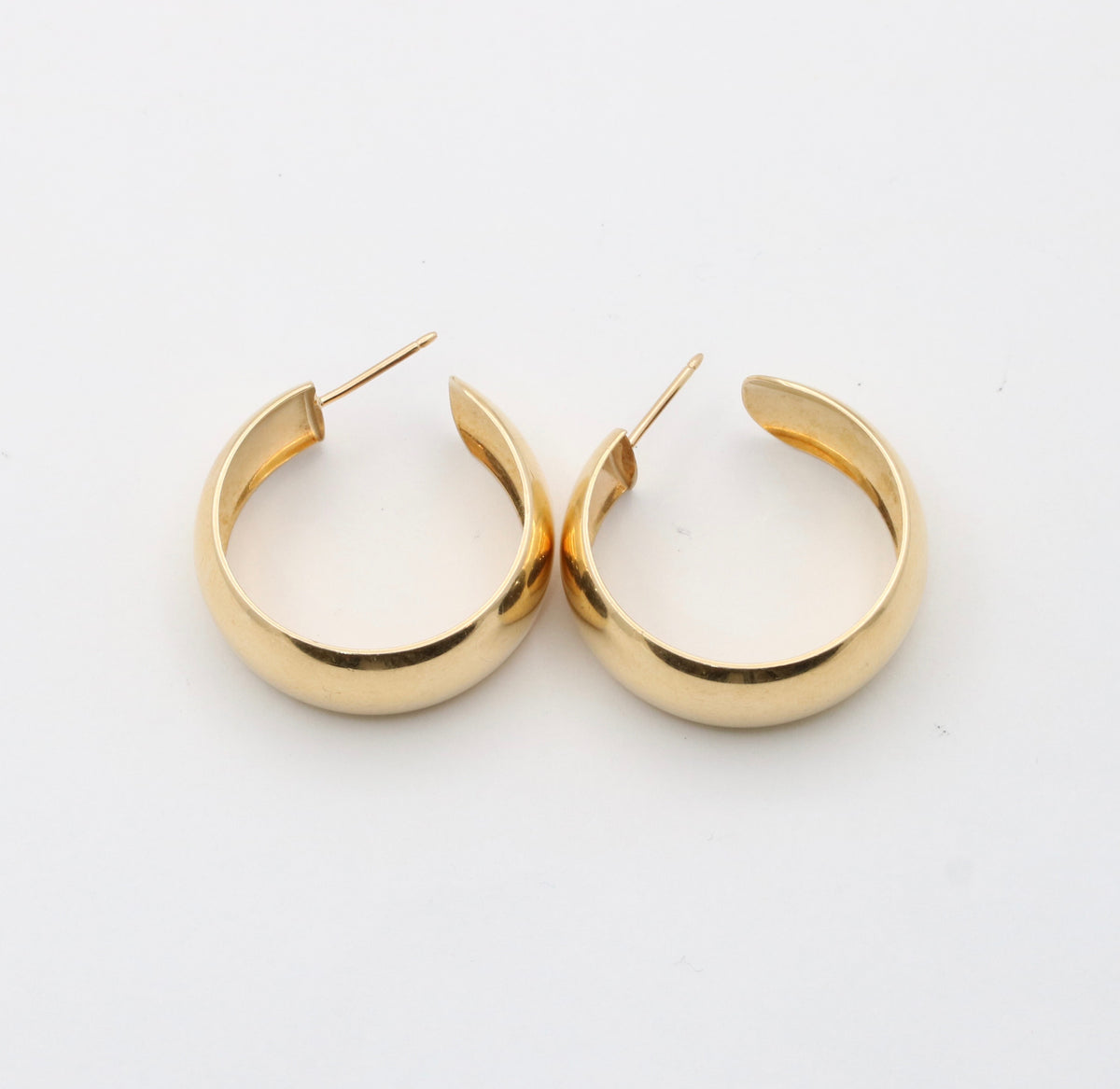 Wide 14K Gold Hoop Earrings