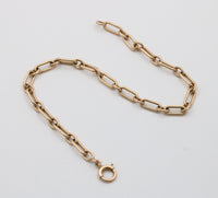 Vintage 14K Gold Paperclip Bracelet, 7.5” Long