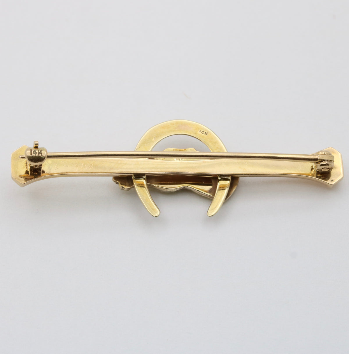 Antique 14K Gold Equestrian Horse Bar Pin