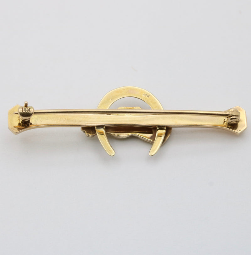 Antique 14K Gold Equestrian Horse Bar Pin