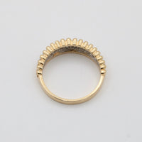 Vintage Diamond Band with Scalloped Edges, 14K Gold