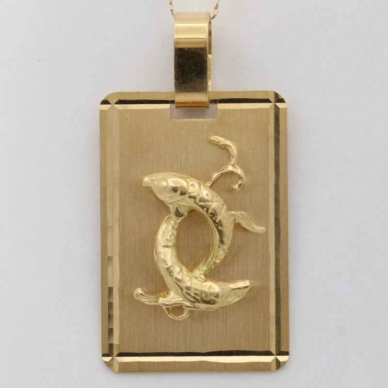 Vintage 18K Gold Pisces Zodiac Tag Charm