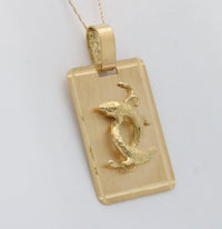 Vintage 18K Gold Pisces Zodiac Tag Charm