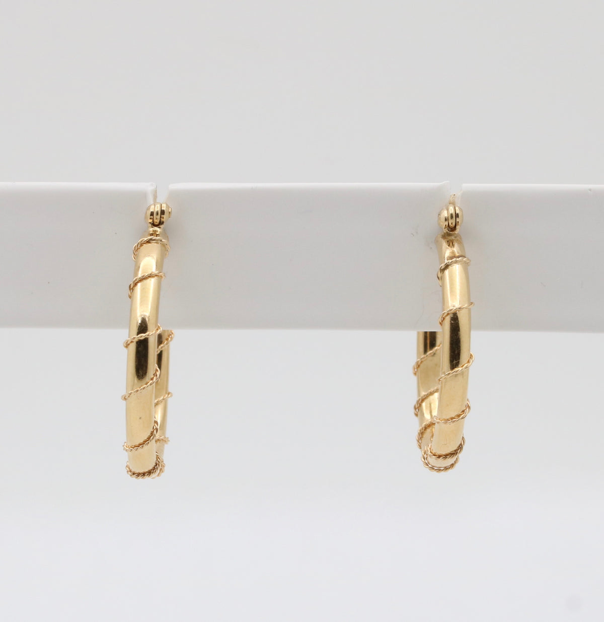 Wire Wrap 14K Gold Hoop Earrings