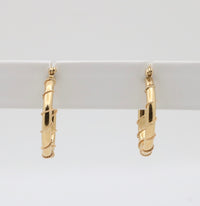 Wire Wrap 14K Gold Hoop Earrings