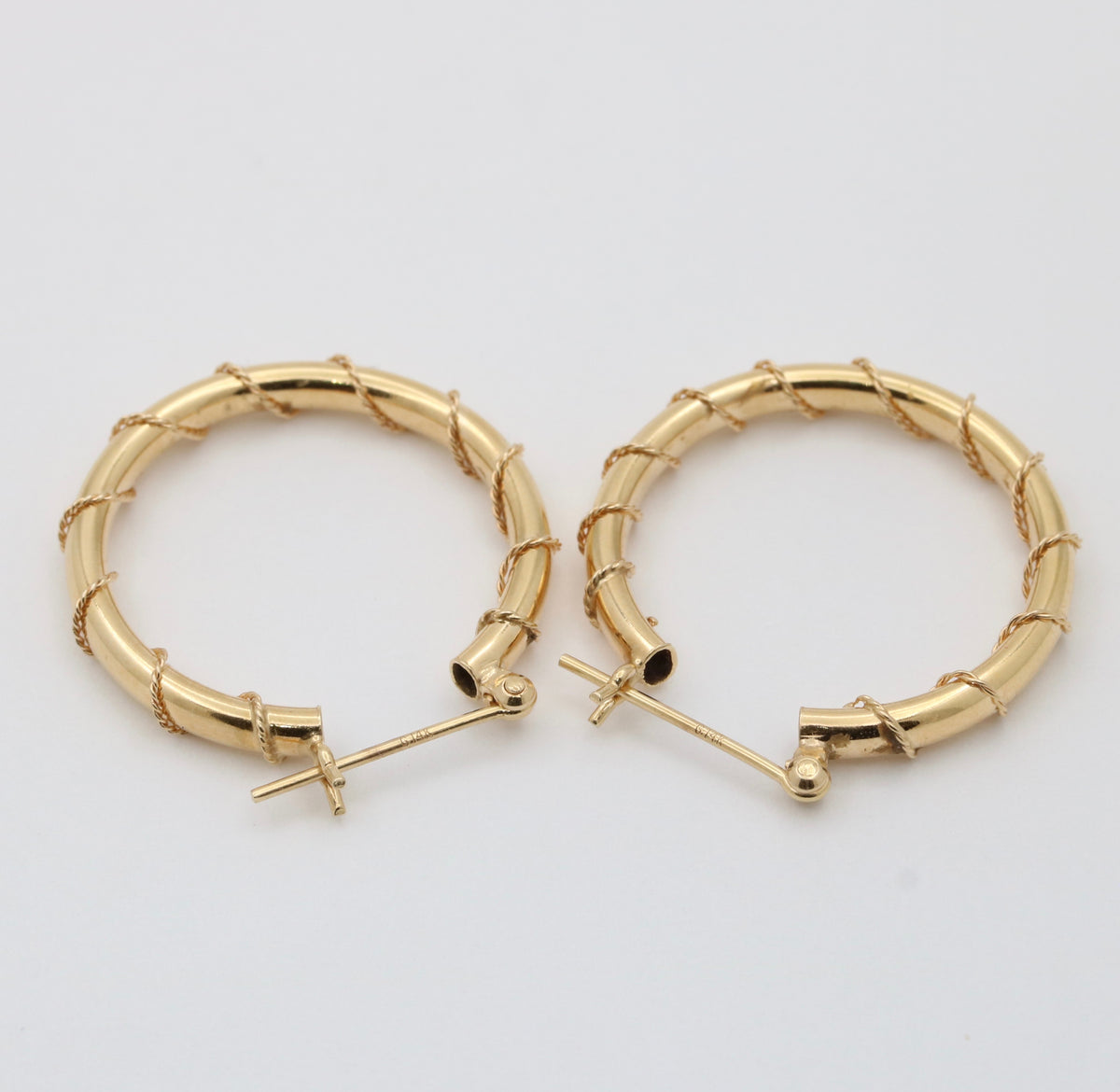 Wire Wrap 14K Gold Hoop Earrings