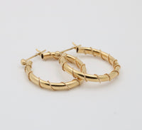 Wire Wrap 14K Gold Hoop Earrings