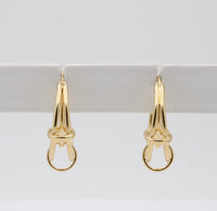 Unusual 14K Gold Tubular Cage Hoop Earrings