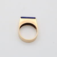 Vintage Lapis Lazuli and 14K Gold Rectangular Danish Ring