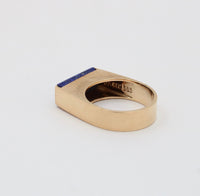 Vintage Lapis Lazuli and 14K Gold Rectangular Danish Ring