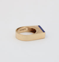 Vintage Lapis Lazuli and 14K Gold Rectangular Danish Ring