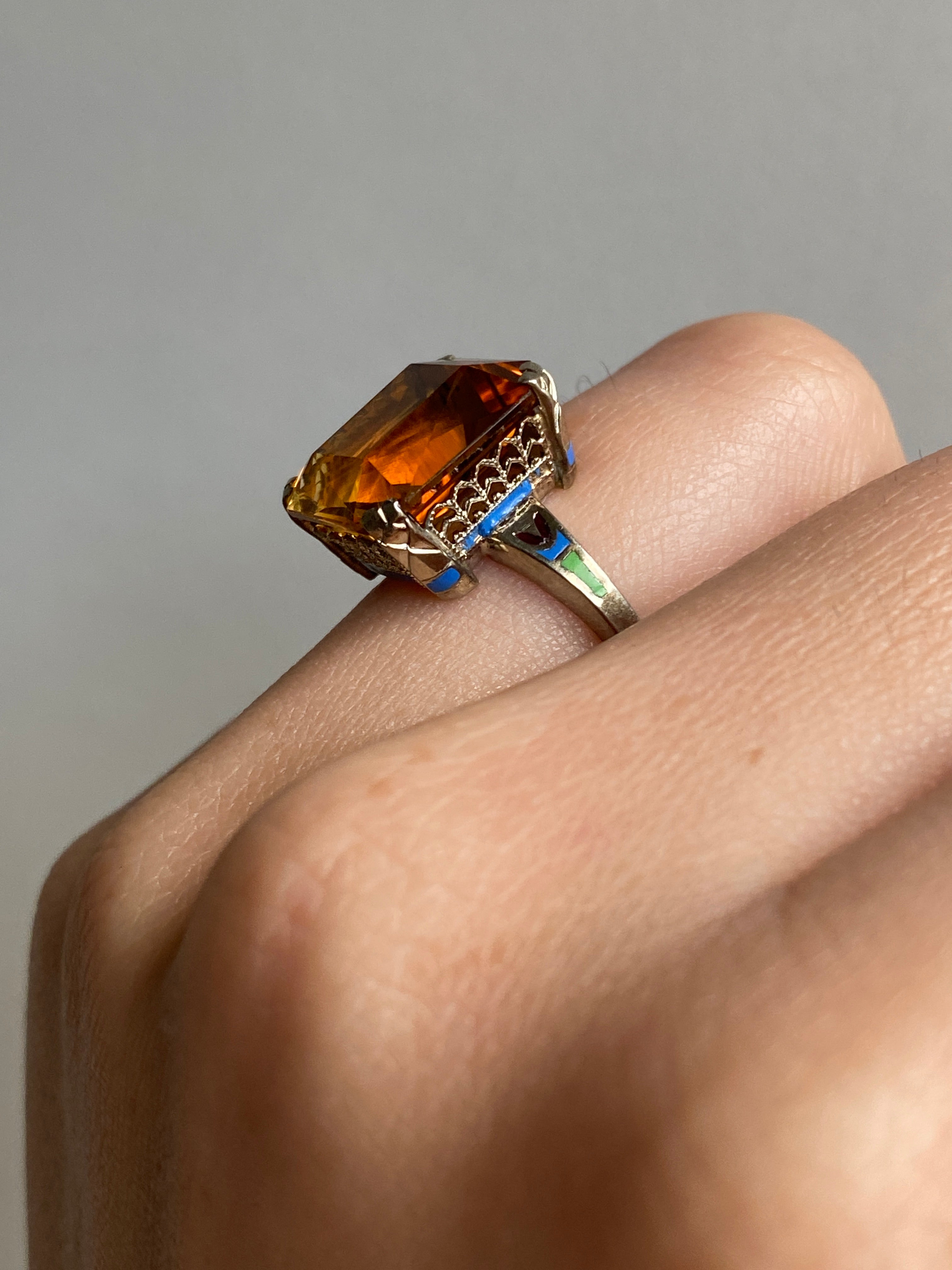 Enamel Gold Ring