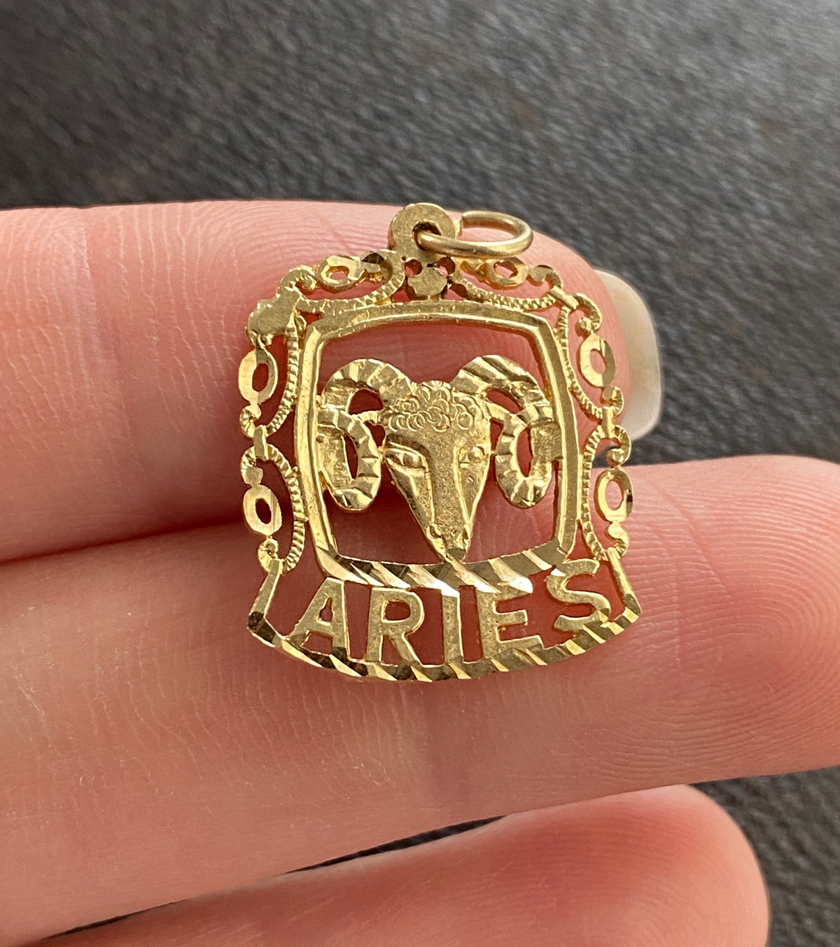 Vintage 14K Gold Zodiac Aries Charm