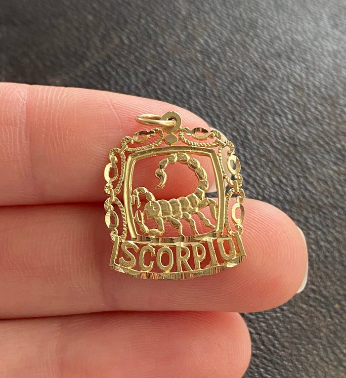 Vintage 14K Gold Zodiac Scorpio Charm