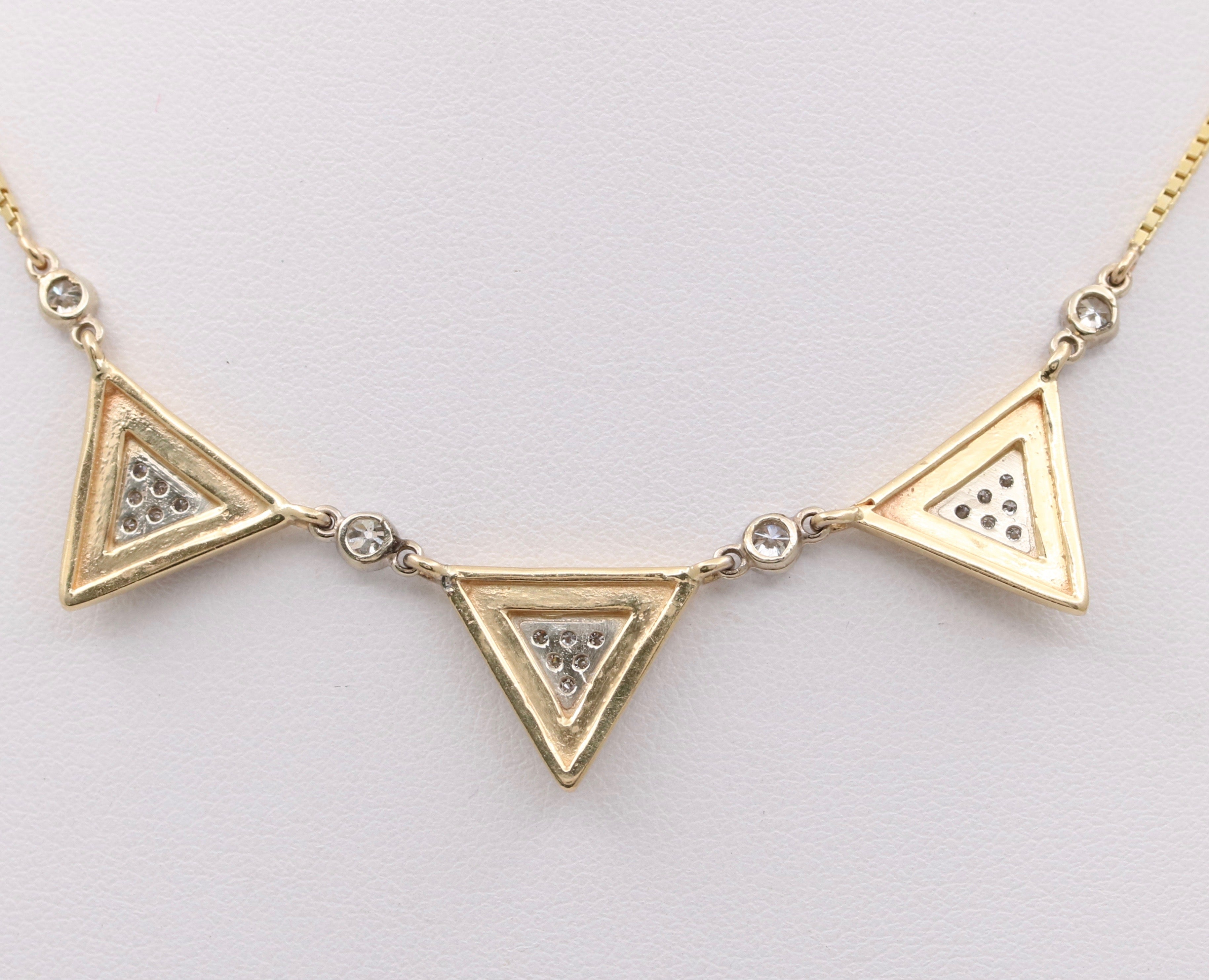 Single Crystal Zircon Triangle Stone Gold Plated Pendant & Locket for Girls  and Womens