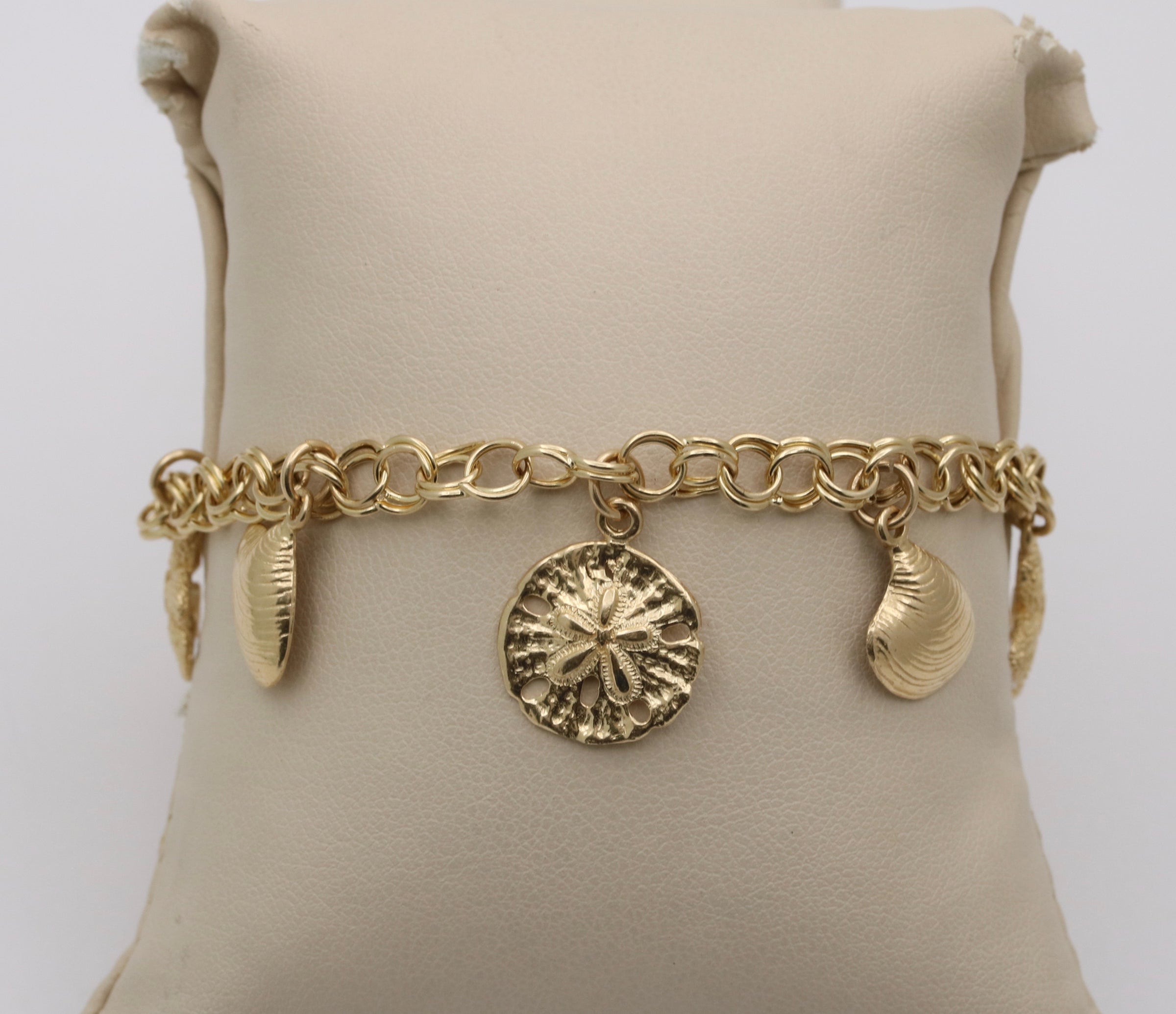 Vintage Ocean Themed 14K Gold Charm Bracelet – Alpha & Omega Jewelry