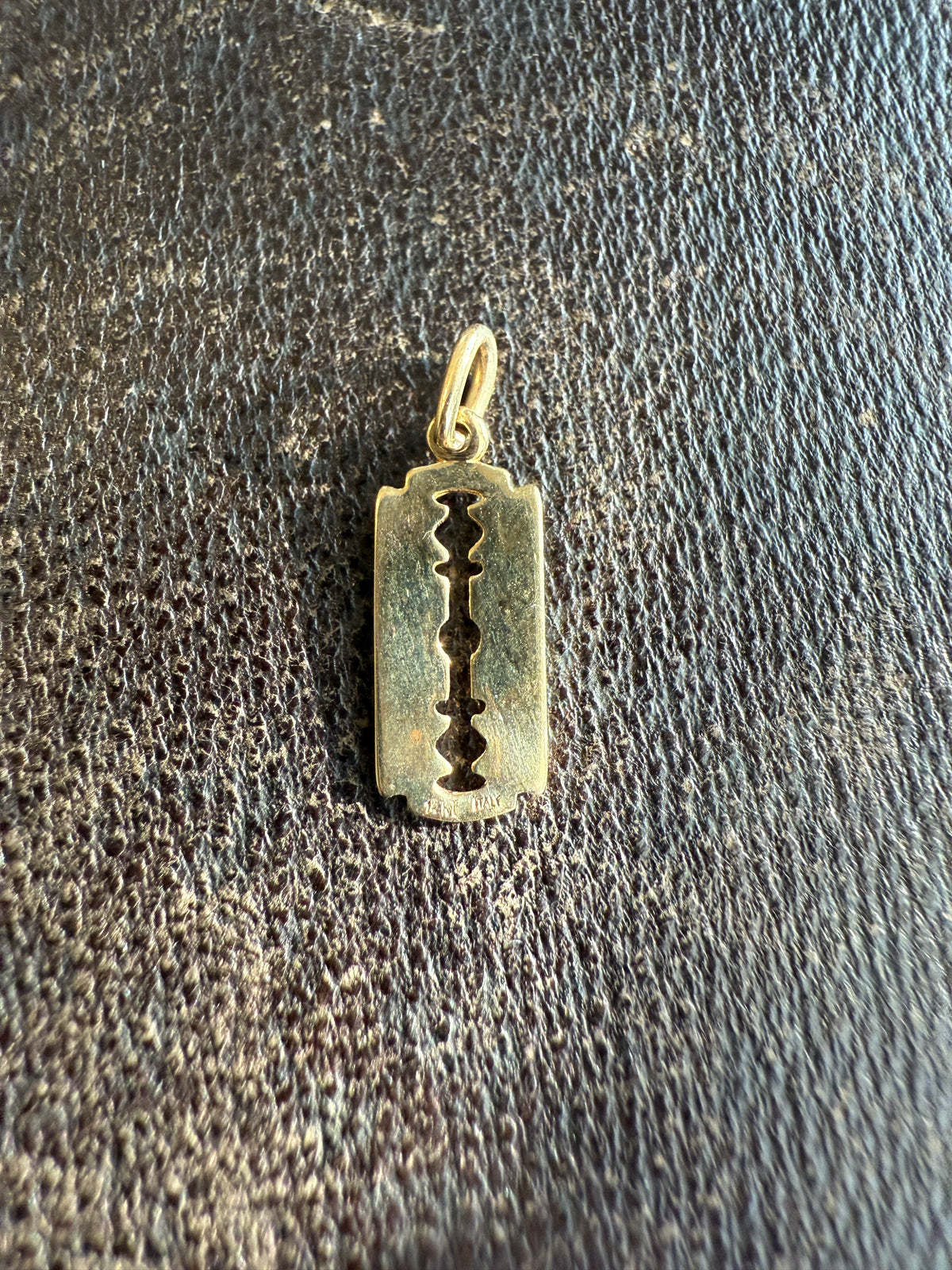 Razorblade 14K Gold Charm