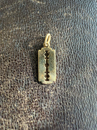 Razorblade 14K Gold Charm