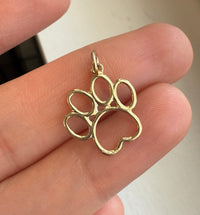 Dog Paw Print 14K Gold Charm