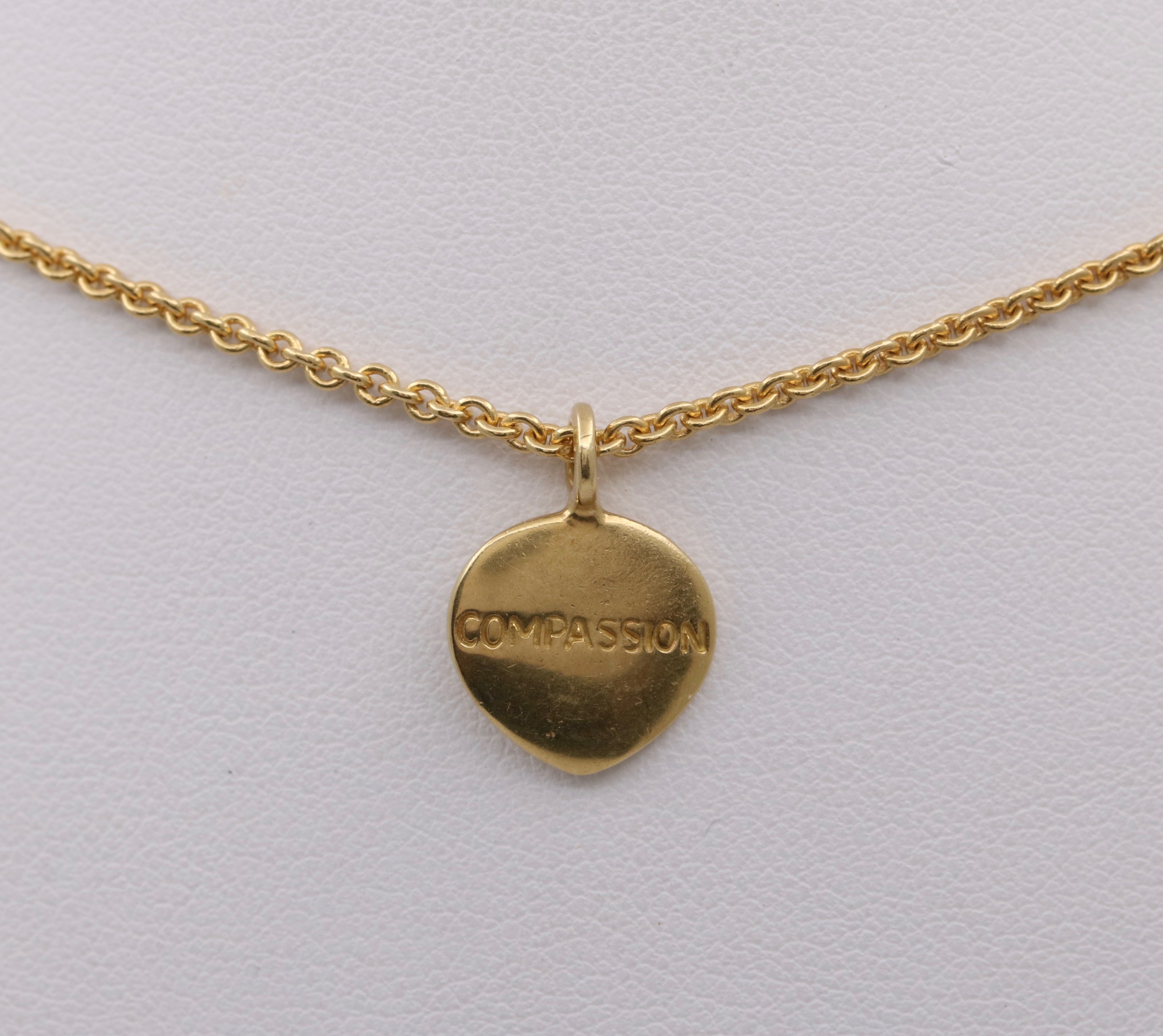 Me & Ro 18K Gold “Compassion” Necklace, 16” Long – Alpha & Omega