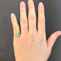 Vintage Marquise Jade and 18K Gold Solitaire Ring