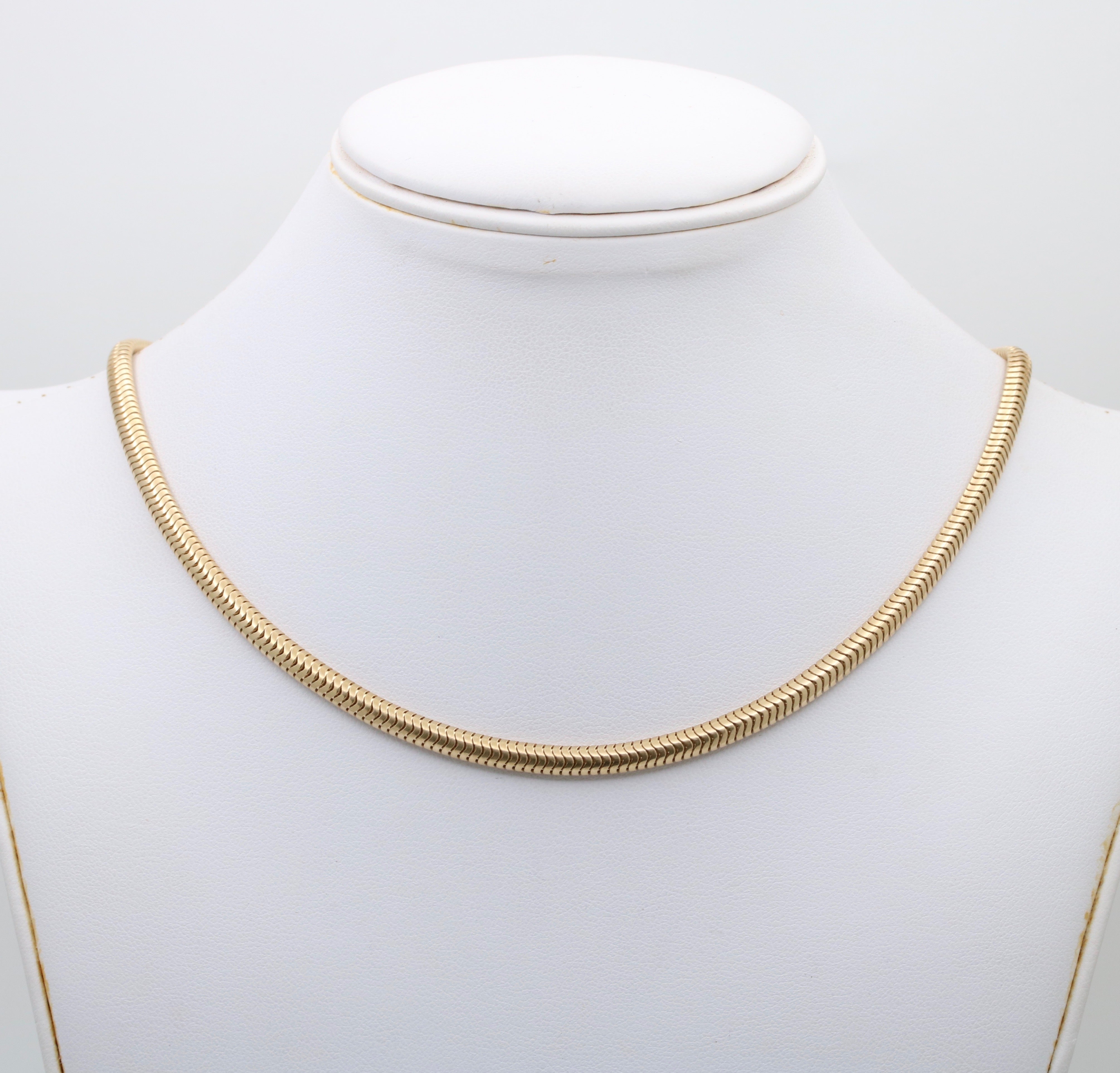 Buy 14K Rose Gold Snake Chain Necklace, Italian Herringbone Chain, Gold  Layering Chain, Gift for Her, Classic Gold Chain, Real Gold Jewelry Online  in India - Etsy