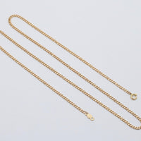 Vintage 14K Gold Everyday Flat Curb Link Chain, 22.5” Long