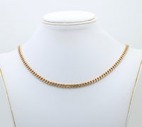 Art Deco Solid 14K Gold Curb Link Chain, 19.5” Long