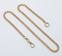 Art Deco Solid 14K Gold Curb Link Chain, 19.5” Long