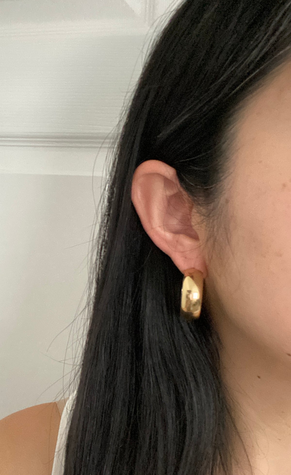 Wide 14K Gold Hoop Earrings